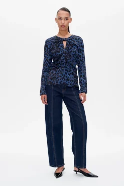 Baum und Pferdgarten MAKEYLA BLOUSE | Blue Baum Leo Clearance