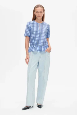 Baum und Pferdgarten Marly top from | Blue Painted Check Discount