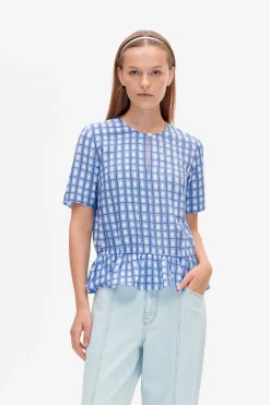 Baum und Pferdgarten Marly top from | Blue Painted Check Discount