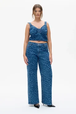 Baum und Pferdgarten Mekira top from | Leopard Vintage Blue New