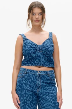 Baum und Pferdgarten Mekira top from | Leopard Vintage Blue New